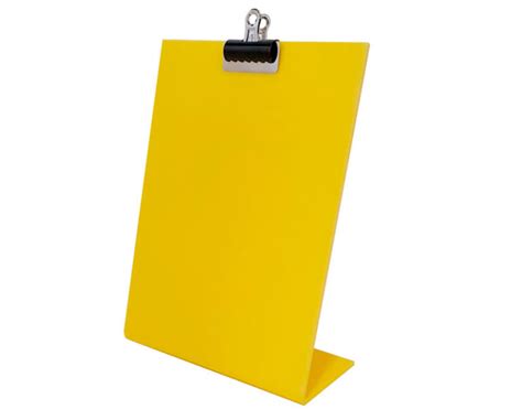 Freestanding Yellow Clipboard Counter Table Top Menu Holders Pos