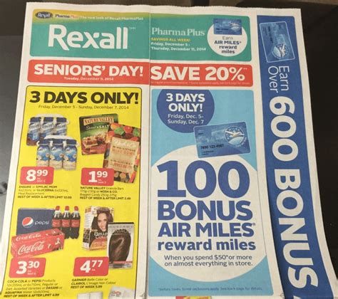 Rexall Pharmaplus 100 Air Miles When You Spend 50 December 5 7