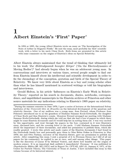 Einstein First Paperpdf Luminiferous Aether Albert Einstein