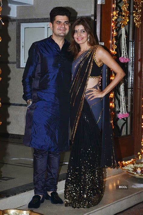 Dabboo Ratnani With Wife Manisha At Shilpa Shetty Kundras Grand Diwali Party Held At Her