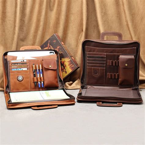 133 Inch Leather Laptop Cover With Handle Old Town Leather Goods