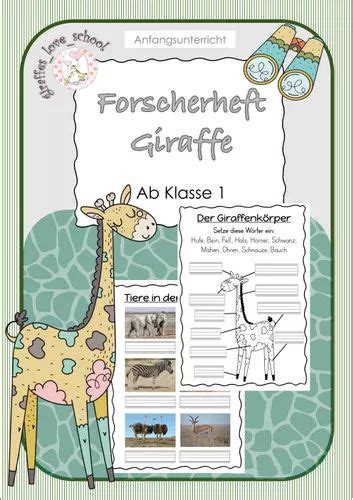 Forscherheft Giraffe Ab Klasse Unterrichtsmaterial Im Fach