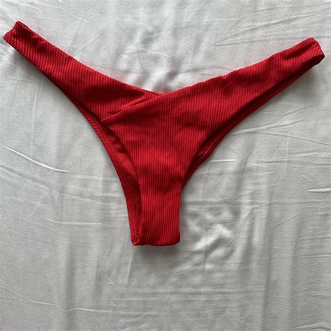 body glove red thong bikini bottoms depop