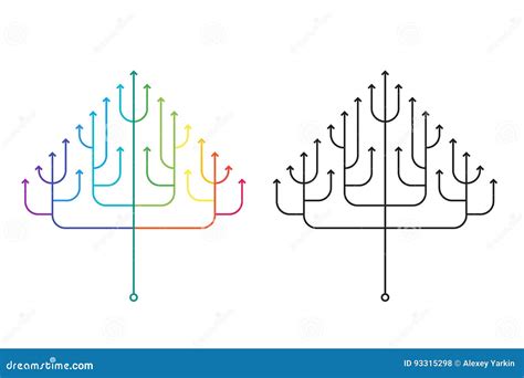 Abstract Growing Arrow Tree That Symbolizes Development And Growth