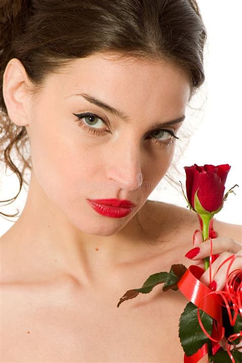Beautiful Girl With A Rose Stock Image Image Of Beauty 4102619