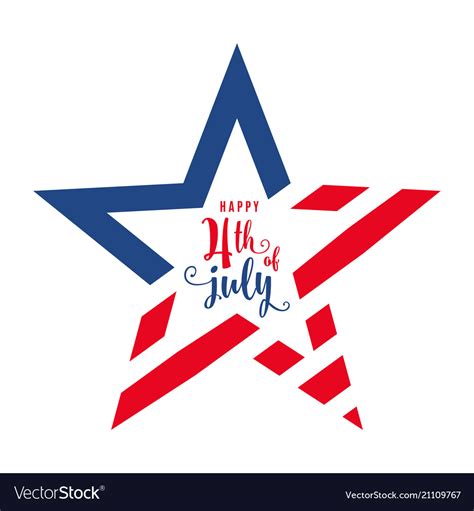 4th Of July Celebration Holiday Banner Star Shape Vector Image
