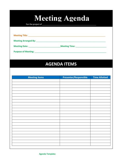Free Meeting Agenda Templates Riset