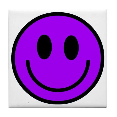 Classic Purple Smiley Face Tile Coaster By Naturetees