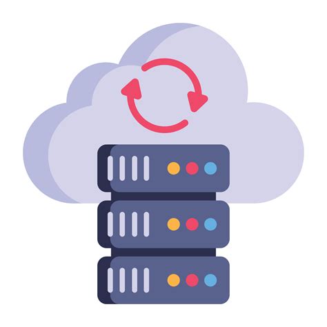 Cloud With Server And Arrows Concept Of Data Backup Flat Icon 6372929