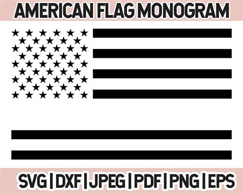 American Flag Monogram Svg Flag Monogram Frame Svg Cut File Etsy