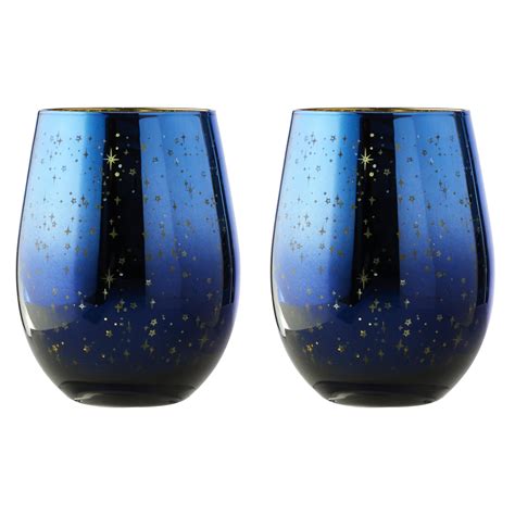 artland glass set of 2 galaxy dof tumblers kings and queens