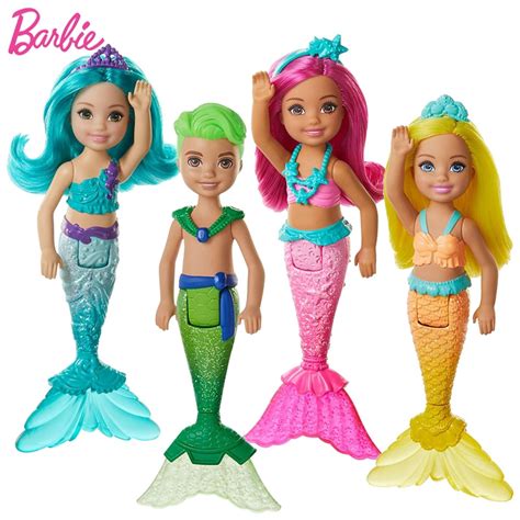 Original Barbie Doll Mermaid Baby Toys For Girls Little Elf Rainbow