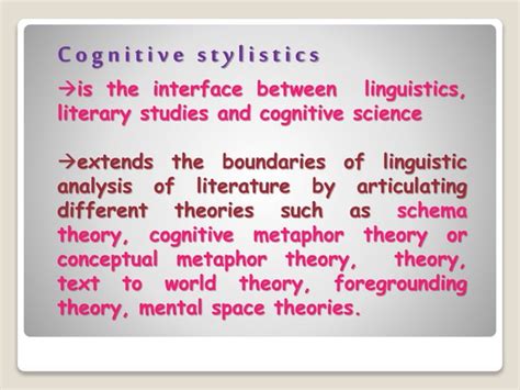 Cognitive Stylistics Ppt