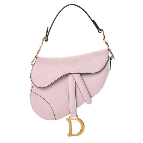 Christian Dior Grained Calfskin Mini Saddle Bag Light Pink 383315