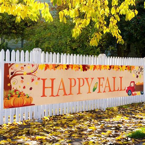 Large Happy Fall Banner Fall Decorations Thanksgiving