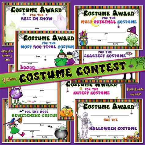 Halloween Costume Awards Printable Printable World Holiday