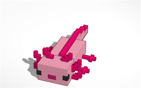 3d Design Minecraft Axolotl Tinkercad