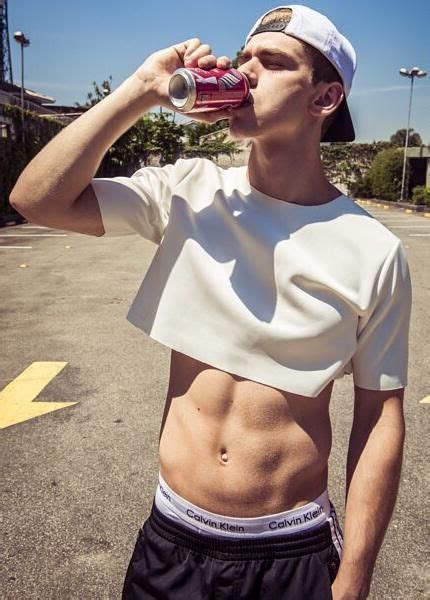 Male Crop Top Half Shirt It Looks Weird On A Guy But I Dont Mind Those Abs Make Up For It
