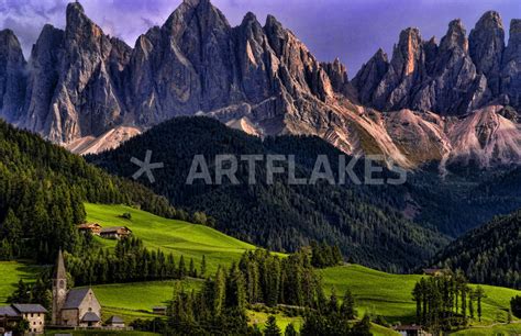 Beautiful Isolated Lonely Church St Maddalena And Village In Valley In