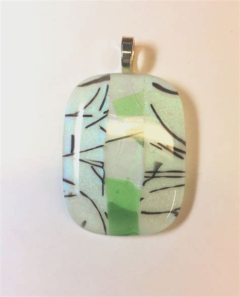 Leaves And Branches Dichroic Fused Glass Pendant By Stainedglasswv On