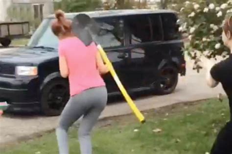 Video Girl Whacked With Shovel During Fight With Pal Daily Star