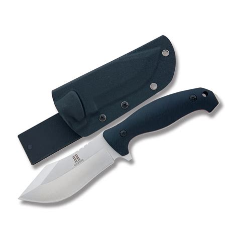 High Quality Large Tactical Fixed Blade Black G 10 Handle Rough Rider