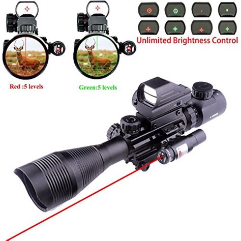 Ar15 Tactical Rifle Scope 4 12x50eg Dual Ill And Red Laser And 4 Tactical