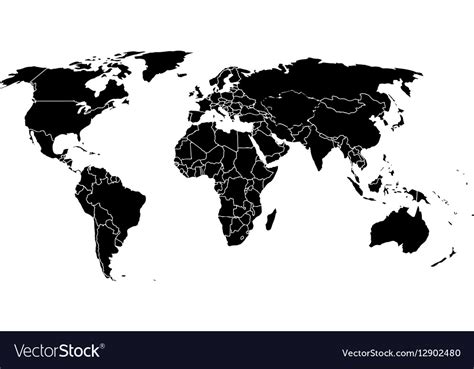 World Map On A White Background Royalty Free Vector Image