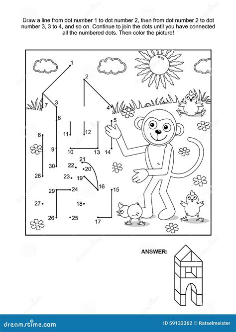 Monkey Dot To Dot Printable Worksheet Connect The Dot
