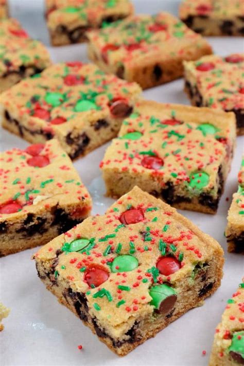 Easy Cookie Bars Best Homemade Christmas Chocolate Chip M And M Candy