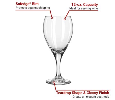 Libbey 3911 12 Oz Teardrop Goblet Glass Safedge Rim And Foot Guarantee