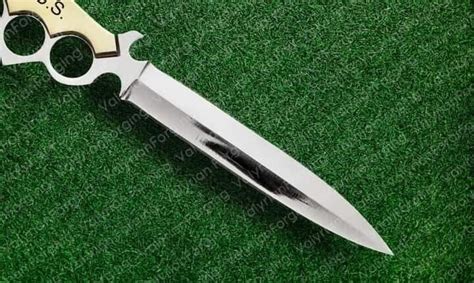 Custom Handmade D2 Steel Double Edge Hunting Knife With Brass Handle