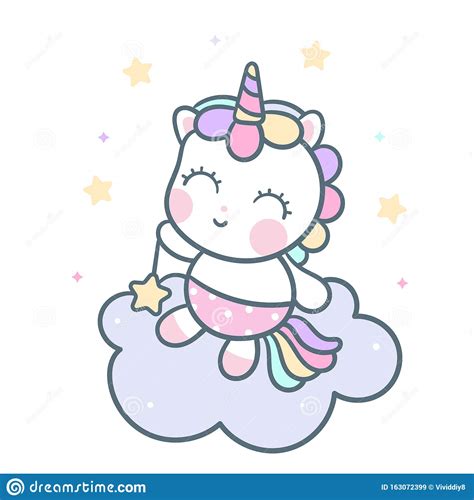 Cute Unicorn Vector Pony Cartoon Kawaii Animal Character Pastel Color