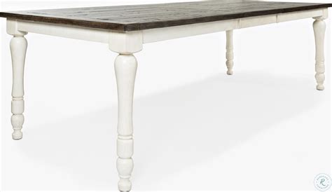 Madison County Vintage White Rectangular Extendable Dining Table Jof
