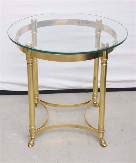 La Barge Brass And Glass End Table 1970 France At 1stdibs