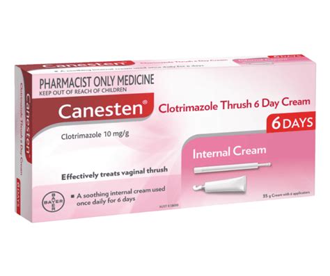 Canesten 6 Day Cream Treatment Clotrimazole Pharmaserve