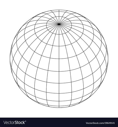 Earth Planet Globe Grid Of Meridians And Parallels