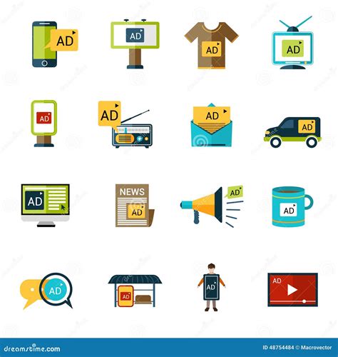 Advertising Icons Set Stock Vector Illustration Of Icons 48754484