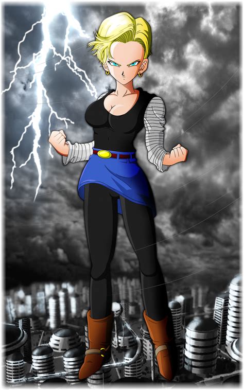 Android 18 Dragon Ball Z Short Hair Wbkground By Scottishsocialist