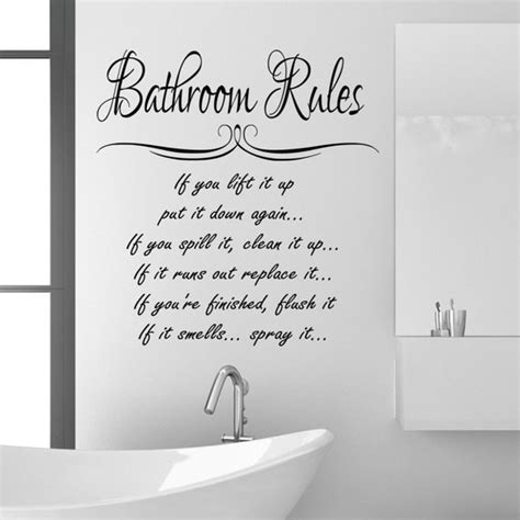 Items Similar To Bathroom Rules Wall Sticker Quote Funny Vinyl Decal