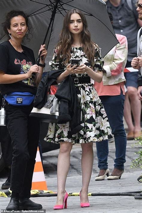 Lily Collins Looks Chic In Two Ensembles For Emily In Paris Filming