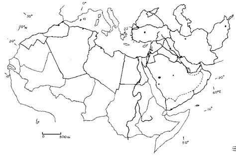 North Africa And The Middle East Blank Map M