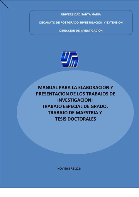 Manual Para La Elaboracion Y Presentacion De Los Trabajos De