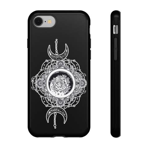 Triple Moon Goddess Iphone 12 Pro Case Floral Moon Phase Etsy