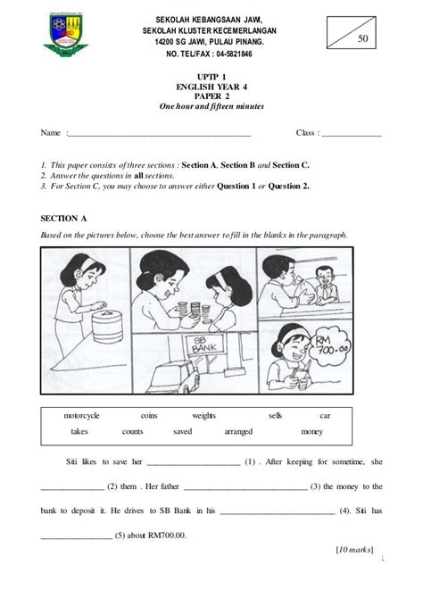 Latihan Bahasa Inggeris Tahun 4 Dengan Jawapan  Reverasite