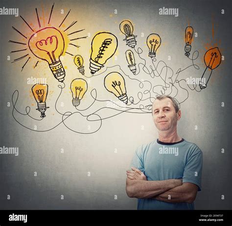 Man Light Bulb Above Head Hi Res Stock Photography And Images Alamy