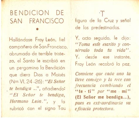 Bendicion De San Francisco De Asis Directorio De La Iglesia Católica