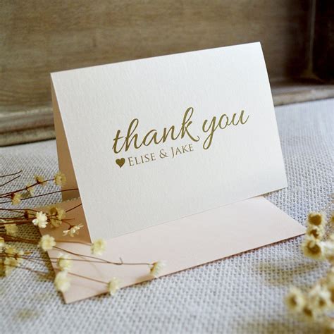 Personalized Thank You Cards Ivory Shimmer Custom Thank Etsy