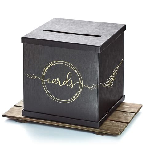 Black T Card Box With Gold Foil Print 10″ X 10″