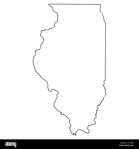 Illinois Il State Maps Black Outline Map Isolated On A White